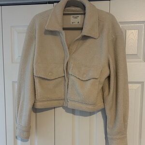 Abercrombie and Fitch Cropped Sherpa Coat